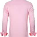 J.VER Men's Dress Shirts Solid Long Sleeve Stretch Wrinkle-Free Formal Shirt Business Casual Button Down Shirts (Pink, M)