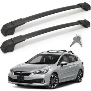 Roof Rack Cross Bars Compatible with Subaru Crosstrek 2018-2023 / Impreza 2017-2023, 300 LBS Anti-Theft Lockable Roof Rack Cross Bars with Folding Hooks, Aluminum Cargo Racks for Kayak, Luggage, Bike