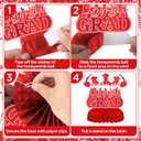 Red White Graduation Decorations Class of 2026 Red and White Graduation Party Supplies Include Congrats Grad Banner Backdrop Congratulations Balloons Hanging Swirl Honeycomb for High School College