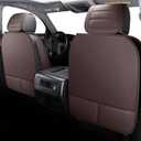 YIERTAI Truck Seat Covers for Chevy Chevrolet Silverado GMC Sierra Custom Fit 2007-2025 2026 1500 2500 3500HD Trail Boss Z71 Crew Double Extended Cab Waterproof Leather(5 PCS Full Set/Brown)