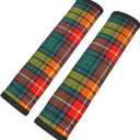 Buchanan Ancient Light Weight Tartan 2 pcs car seat Belt Covers, Shoulder Belt Covers, Adult and Child Safety Shoulder Pads