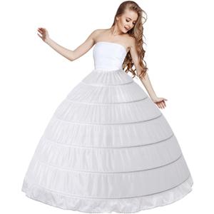 SHEJIZE Womens Petticoat Skirt Crinoline for Girls Hoop Skirt Petticoat Underskirt Half Slips (One Size, White)