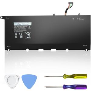 JD25G 56Wh 90V7W Laptop Battery for Dell XPS 13 9350 9343 JHXPY 0N7T6 DIN02 0DRRP RWT1R 5K9CP 13-9350-D1608 13D-9343 13-9350-D1508G 13-9350-350 13D-9343-1708 13D-9343-1808T 13D-9343-3708 7.6V Battery