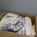 Washable Area Rug 8'x10' Blue Khaki Retro Boho Design Non-Shedding Non-Slip Easy Care Ideal for High Traffic Areas in Living Room Bedroom Office Coffee Table Kitchen Large Carpet