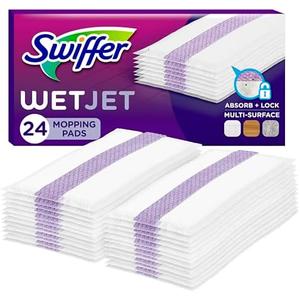 Swiffer WetJet Hardwood Floor Cleaner Spray Mop Pad Refill, Bathroom Cleaning Supplies, Hardwood Floor Cleaner, Multi Surface, 24 Count