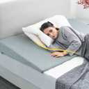 5.5-Inch Mattress Wedge Topper for Acid Reflux & Back Pain-Adjustable Under Mattress Riser Fits Multiple Sizes Memory Foam with Removable Cover for GERD Snoring & Neck Pain Relief Gray Queen