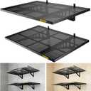 2-Pack 2x3ft Adjustable Garage Wall Shelving 560lbs Load Capacity Heavy Duty Wall Mounted Storage Shelf Metal Floating Shelves for Garage(Black)