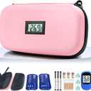 TSA Approved Insulin Cooler Travel Case Medication Cooler for Travel with Thermometer Temperature Display Diabetic Medication Organizer Medical Travel Cooler Bag with 2 Ice Pack (Pink)