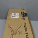 DAMINY Natural Solid Wood 52 inch Ceiling Fan with Light, 3 Blade Ceiling Fan with Light, 6CCT, Black Low Profile Ceiling Fan with Light and Remote Control