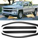 Window Rain Guards for 2014-2018 Chevy Silverado/GMC Sierra 1500 Crew Cab & 15-19 Silverado/Sierra 2500HD 3500HD, Window Visor Vent Wind Shade Deflector Shield Protector Sun, for Full-Size Cab Only