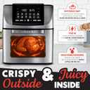Gourmia Air Fryer - 14 Qt All-in-One Rotisserie Oven with Digital Display, 12 Presets, Roast, Bake, Broil, Dehydrate, Dishwasher Safe Accessories, Stainless Steel, Large