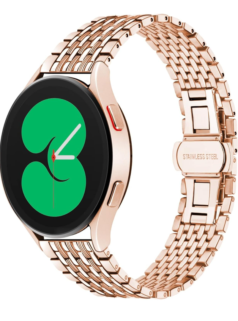 Juntan Stainless Steel Bands Compatible for Samsung Galaxy Watch 7/6/5/4 Band 40mm 44mm, Watch 5 Pro 45mm, Galaxy Watch 6/4 Classic 43mm 47mm 42mm 46mm, Quick Release 20mm Metal Straps for Women Men