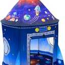 WillingHeart Rocket Ship Play Tent for Kids, Astronaut Spaceship Space Themed Pretend Playhouse Indoor Outdoor Games Party Children Pop Up Foldable Tent Birthday Toy for Boys Girls Toddler Baby