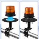 2Pcs Universal Strobe Light Mounting Bracket for Trucks Trailers, Beacon Light Mirror Bracket Mount with 4 U-Bolts, Corrosion-Resistant Warning Light Holder