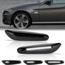 Gempro Sequential White LED Side Marker Light Turn Signal Lamps for BMW E84 E81 E82 E87 E88 E90 E91 E92 E93 E46 E53 X3 E83 X1 Smoke Len, 2PCS