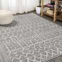 JONATHAN Y Boho Vintage Diamond Gray/Ivory Indoor Area Rug 4X6 ft, Moroccan Hype for Living Room, Bedroom, Kitchen, Office, Easy-Cleaning, High Traffic, Pet-Friendly, Non-Shedding (MOH101C-4)