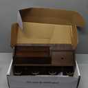 Key Holder Wall Mount with Mail Sorter - Modern Farmhouse Key and Mail Organizer with Hooks and Mini Drawer for Home Decor - Rustic Apartment Essentials for Home Improvement (Brown & Golden Hooks)