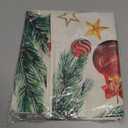 Artoid Mode Xmas Balls Pine Poinsettia Christmas Table Runner, Star Holiday Winter Kitchen Dining Table Decoration for Home Party Decor 13x90 Inch