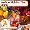 FOODLE Glass Drink Dispenser with Spigot - Beverage Dispenser with Stand