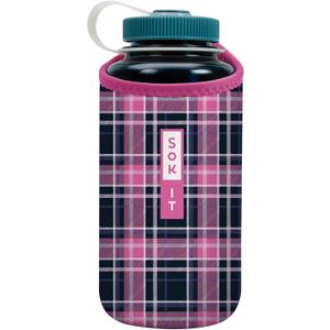 Sok It BotlSok Water Bottle Sleeve Insulated Neoprene Cover (Berry Plaid, Fits 32oz Nalgene)
