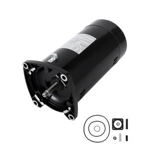 USQ1102 Square Flange Pool Motor, 1HP Pool Pump Motor and Seal Replacement Kit, Compatible with Sta-Rite Dura-Glas, Max-Flow II, Whisper-Flo, 115V/230V, 3450 RPM