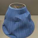 Aspen Creative 33029, Hardback Empire Transitional Spider Lamp Shade, Mushroom Pleated Little Boy Blue Faux Silk Fabric, 7" Top x 18" Bottom x 13" Slant Height