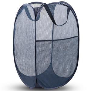DUCOO Pop Up Hamper, 1 PCS Mesh Pop Up Laundry Hamper, Foldable Mesh Laundry Basket with Space-Saving Design for Home, Dorm, Travel & Storage - Blue