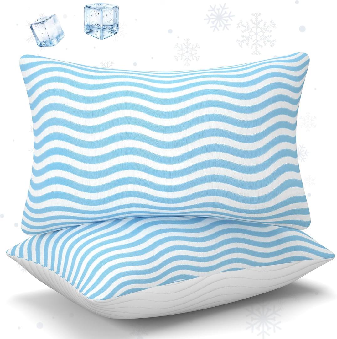 SLEEPDIARY Pillows Queen Size Set of 2  Adjustable Shredded Memory Foam Cooling Bed Pillows, Custom Loft for Side, Back, and Stomach Sleepers, Shape-Retaining Support & Washable Cover