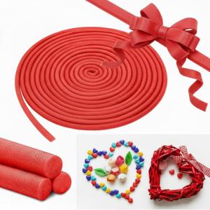 Frienda 5/8 Inch x 40 Ft Red Foam Noodles for Crafts Versatile Pool Noodles Foam Tubes Cylinder Rods for Modeling, DIY Arts and Crafts Supplies