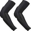 GUOZI Arm Elbow Sleeves, [2 Pack] Honeycomb Crashproof Arm Elbow Pads for Youth Adult Sports Football Basketball Volleyball (Medium, Black)