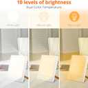 EasyHome Light Therapy Sun Lamp 10000 Lux LED Energy with 10 Adjustable Brightness Dual Color Temperature Adjustment White Warm Light 4 Timer and Memory Function