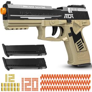 Automatic Reloading Rebound Shell Ejecting and Soft Foam Blaster, Ideal for Shooting Games, Education Model Toys, Gift for Kids Boys Girls