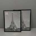 upsimples 11x14 Picture Frame Set of 2, Made of High Definition Glass for 8x10 with Mat or 11x14 Without Mat, Wall and Tabletop Display Photo Frames, Black