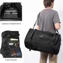 YOUMIAN Large Capacity For Travel Hiking Sports Carry On Backpack Durable Convertible Duffle Bag Laptop airplane (Black, 60L-Large DualMainOpening)