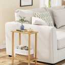 TUTOTAK Small Side Table, Narrow End Table, Skinny Sofa Table, Slim Nightstand, Couch Table, Living Room, Bed Room, Natural TB01BN062 (2-Tier7.9"D x 15.8"W x 22.5"H)