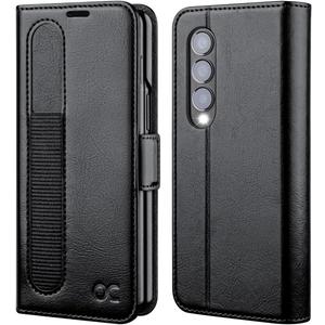 OCASE Compatible with Samsung Galaxy Z Fold 4 5G Wallet Case with S Pen Holder, PU Leather Flip Folio Case with Card Slots RFID Blocking Kickstand Phone Cover for Z Fold4 5G (2022) - Black
