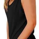 Jescakoo V Neck Tank Tops for Women Casual Sleeveless Shirts Loose Fit Summer (Black, XL)