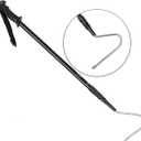 REPTI ZOO 57" Snake Catcher Professional Stainless Steel Retractable Snake Hook Reptile Catcher Stick Rattlesnake Grabber Pick-up Snake Pole Handling Tool (Snake Hook)