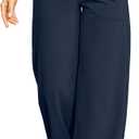 G4Free Wide Leg Pants for Women Loose Yoga Pants with Pockets Petite/Regular/Tall Stretch Casual Lounge Pants (Medium, Dark Navy)