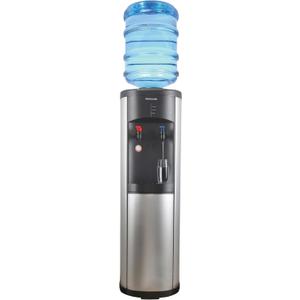 Frigidaire Water Cooler Dispenser, Top Load Water Cooler for Home, Garage, Dorm, RV & Cottage, Hot & Cold Water Dispenser for 3 and 5 Gallon Bottles, Stainless Steel