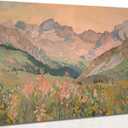 Vintage Mountains Canvas Wall Art Wildflowers Field Abstract landscape painting Picture Wall Decor Poster Print Artwork for Bedroom Living Room Home Decoration