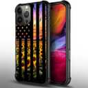 for iPhone 16 Pro Max Case, Military-Grade Protection, All-Around Shockproof Corners, Anti-Scratch Phone Case for iPhone 16 Pro Max - Flag Sunflowers