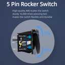 Starlink Rocker Switch Panel Compatible with Starlink Mini/GEN1/GEN2/GEN3, 12V/24V Waterproof SPST 5 Pin On/Off Toggle Switch, Satellite Dish Signal Control for RV, Boat, Truck, Car, Vehicles (Blue)