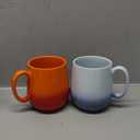 2pcs Coffee Mugs 20oz Light Blue/Dark Blue & Orange/Red