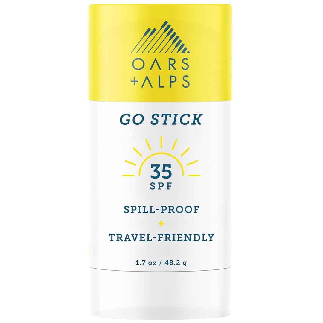 Oars + Alps Go Stick Clear SPF 35 Face Sunscreen, Skin Care Infused with Vitamin E and Antioxidants, Water and Sweat Resistant, TSA Friendly, 1.7 Oz