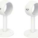 White Edition Stainless Steel Wardrobe Pipe, Closet Lever Support Rod Holder Socket Bracket (1-1/4 INCH 2 PACK)