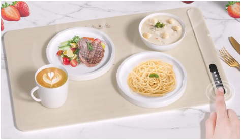 Foldable Food Warmer, Portable Electric Warming Tray with Adjustable Temperature, Food Warmer Fast Heating, for Home, Buffets, Restaurants