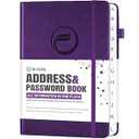 Address Book with Alphabetical Tabs, Hardcover Password Book, Address Organizer Keep Track of Phone Numbers, Special Days, Birthdays, Anniversaries and Notes(4.8″x 5.8″, DeepPurple)