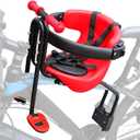 INNOLIFE Baby Bicycle Seat - Front Mounted Child Bike Seat with Handrail, Kids Bike Seat for Adult Bike (Red)