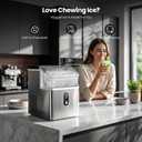 Crzoe Nugget Ice Maker Countertop, 35lbs/Day, Portable Pebble Ice Machine